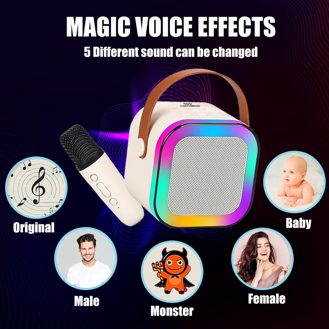 Rechargeable Karaoke Mic with Speaker for Kids