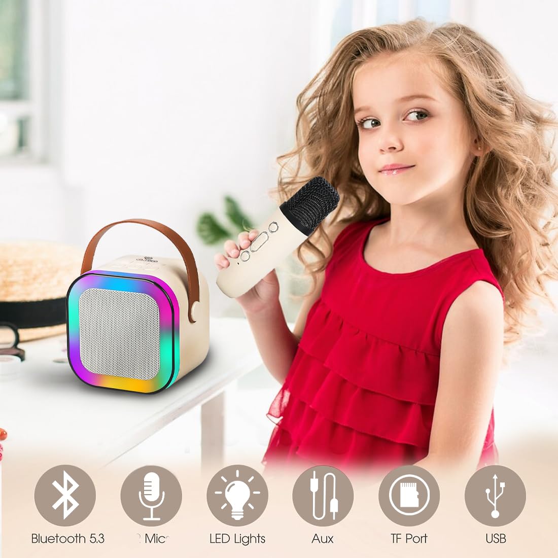 Rechargeable Karaoke Mic with Speaker for Kids